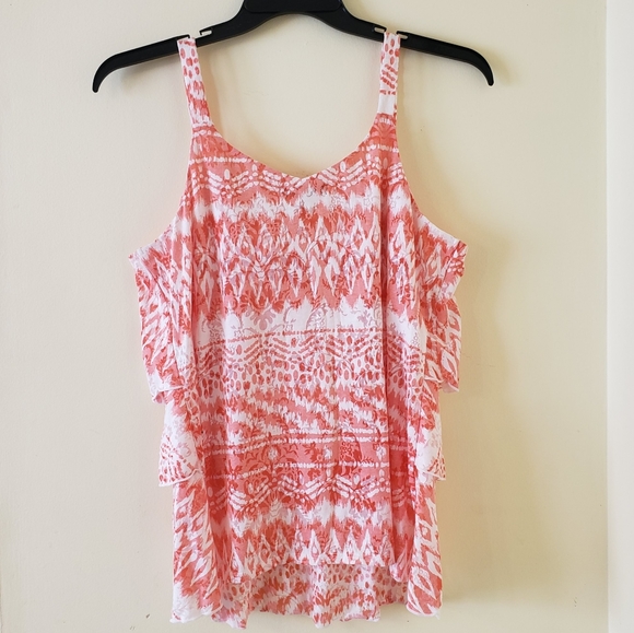 Last Chance - Bundle and Save - Relativity pink and white tiered tank. - Picture 7 of 7